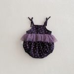 【66-90cm】ロンパースワンピース ベビー キャミ蝶結び - 画像 (7)