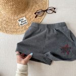【80-130cm】ショートパンツ 女の子 英字 プリント シンプル - 画像 (7)