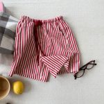 【80-130cm】ショートパンツ 女の子 ストライプ ストリート風 - 画像 (8)