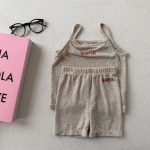 【80-130cm】セットアップ 女の子 ノースリープ 無地 シンプル - 画像 (8)
