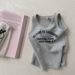 【80-130cm】ベスト 女の子 ノースリープ 英字 カジュアル - 画像 (7)