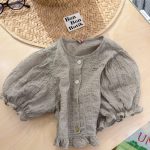 【80-130cm】トップス 女の子 パフスリープ 韓国風 - 画像 (8)