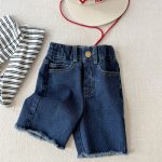 【80-130cm】パンツ 女の子 カットオフ デニム ファッション - 画像 (7)