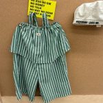 【80-130cm】サロペット 女の子 ストライプ キャミソール カジュアル - 画像 (7)