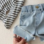 【80-130cm】パンツ 女の子 カットオフ デニム ファッション - 画像 (9)