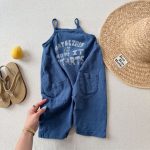 【80-130cm】パンツ 女の子 英字 オーバーオール シンプル - 画像 (8)