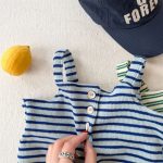 【80-130cm】サロペット 女の子 ボーダー柄 キャミソール ゆったり - 画像 (13)