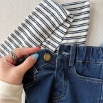 【80-130cm】パンツ 女の子 カットオフ デニム ファッション - 画像 (13)
