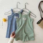 【80-130cm】サロペット 女の子 ボーダー柄 キャミソール ゆったり - 画像 (6)