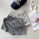 【80-130cm】ショートパンツ 女の子 ボーダー柄 ストレッチで快適 - 画像 (15)