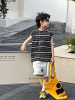 【90-160cm】ベスト 男の子 ボーダー柄 韓国風 - 画像 (3)