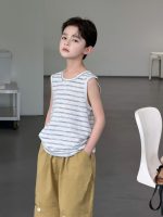 【100-170cm】ベスト ストライブ 夏新作 ゆったり ノースリーブ 男の子 - 画像 (5)