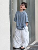 【90-160cm】半袖Ｔシャツ 男の子 ボーダー柄 韓国風 - 画像 (3)