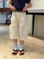 【100-160cm】ショートパンツ 韓国風 ゆったり 縄結び 無地 七分丈