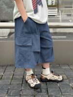 【100-160cm】七分丈パンツ 男の子 無地 ファッション - 画像 (6)
