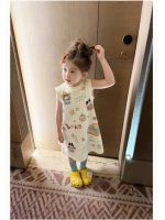 【90-140cm】ワンピース 女の子 プリント ノースリープ カートゥーン
