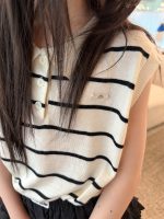 【100-160cm】ベスト ニット ストライプ 韓国風 ノースリーブ カジュアル 女の子 - 画像 (6)