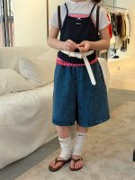 【100-160cm】ショートパンツ 夏新作 韓国風 ゆったり 五分丈 ゆったり デニム - 画像 (2)
