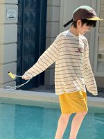 【100-160cm】半袖Tシャツ 男の子 ボーダー柄 プリント 英字 - 画像 (4)