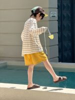 【100-160cm】半袖Tシャツ 男の子 ボーダー柄 プリント 英字 - 画像 (6)
