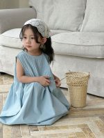 【90-150cm】ワンピース 女の子 無地 ノースリープ 韓国風 - 画像 (4)