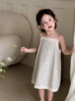 【90-140cm】ワンピース 女の子 ストライプ 刺繍 レース - 画像 (6)
