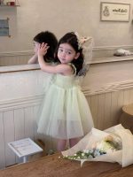 【90-140cm】ワンピース 女の子 ハート チュール キャミソール ドレス - 画像 (4)