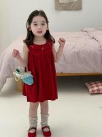 【90-140cm】ワンピース 女の子 ノースリープ リボン付き ファッション - 画像 (2)