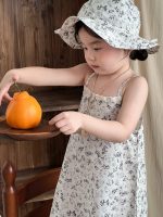 【90-140cm】ワンピース&ハット 女の子 花柄 キャミソール　 - 画像 (2)