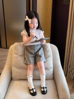 【80-130cm】半袖Tシャツorチェック柄 ショートパンツ 女の子 フリル シンプル - 画像 (4)