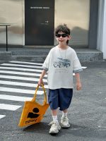 【90-160cm】半袖Ｔシャツ 男の子 配色 プリント カジュアル - 画像 (3)