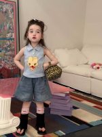 【80-130cm】折り襟 ベストorデニム ショートパンツ 女の子 かわいい - 画像 (4)