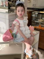 【90-140cm】フリル シャツorショートパンツ 女の子 リボン付き スウィート - 画像 (6)
