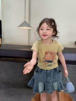 【90-140cm】半袖Ｔシャツorデニム スカート 女の子 プリント カートゥーン - 画像 (4)