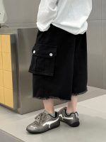 【90-150cm】七分丈 パンツ 男の子 ポケット付き ウォッシュド - 画像 (4)