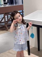 【80-130cm】ストライプ シャツorフリル ショートパンツ 女の子 ノースリープ - 画像 (3)