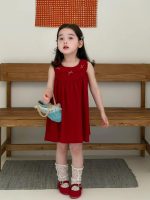 【90-140cm】ワンピース 女の子 ノースリープ リボン付き ファッション - 画像 (5)
