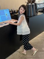 【100-160cm】ズボン ドット柄 カジュアル 八分丈 ゆったり 女の子 夏新作 - 画像 (5)