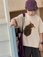【90-160cm】半袖Ｔシャツ 男の子 ネコ プリント 韓国風 - 画像 (4)