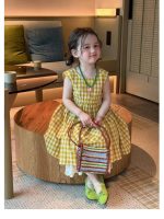 【90-140cm】チェック柄 ワンピースor無地 パンツ 女の子 ノースリープ - 画像 (4)