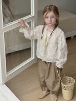【90-140cm】シャツorパンツ 女の子 レース 透かし - 画像 (2)