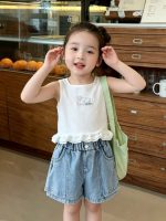 【90-150cm】トップスorパンツorセットアップ 女の子 ノースリープ フリル