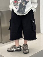 【90-150cm】七分丈 パンツ 男の子 ポケット付き ウォッシュド - 画像 (6)