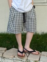 【100-160cm】ショートパンツ 男の子 チェック柄 韓国風 合わせやすい