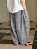【100-160cm】パンツ 男の子 無地 シンプル レトロ - 画像 (4)