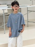 【90-160cm】半袖Ｔシャツ 男の子 ボーダー柄 韓国風 - 画像 (6)