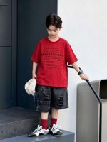【90-160cm】Tシャツ アルファベット プリント カジュアル 夏新作 - 画像 (4)