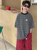 【90-160cm】半袖Ｔシャツ 男の子 ボーダー柄 レトロ - 画像 (2)