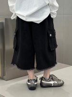 【90-150cm】七分丈 パンツ 男の子 ポケット付き ウォッシュド - 画像 (5)