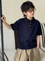 【90-160cm】半袖Tシャツ 男の子 シンプル 無地 ポロシャツ